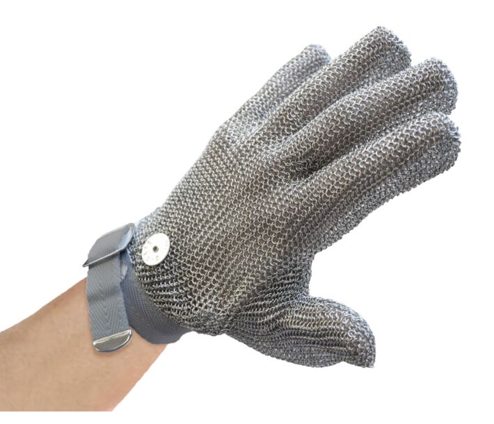 Omcan 5 Finger Mesh Glove, Reversible - XS, Grey Strap - CA