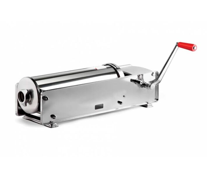 Omcan Tre Spade 10 kg / 22 lb Horizontal Sausage Stuffer Stainless Steel Sides Two-Speed Gear-Driven - USA