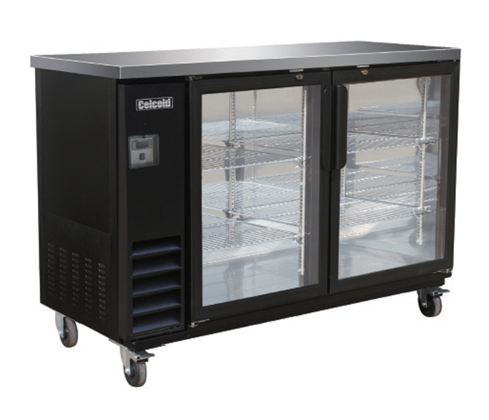 Celcold-CBB60G 61" Double Glass Door Back Bar - 14.16 Cu.Ft. - USA