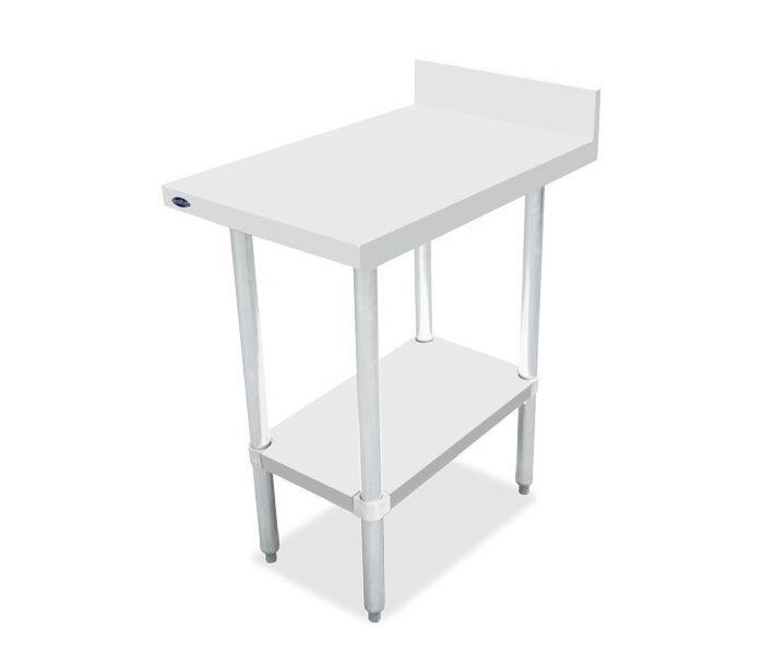 Zanduco 30" x 18" Stainless Steel Equipment Filler Table with 4" Backsplash - USA
