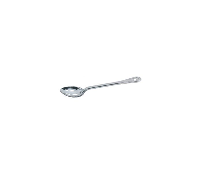 Omcan 11" Heavy-Duty Slotted Stainless Steel Basting Spoon - CA