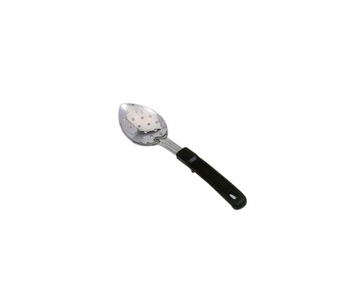 Omcan 13" Perforated Stainless Steel Basting Spoon with Stop-Hook Handle - USA