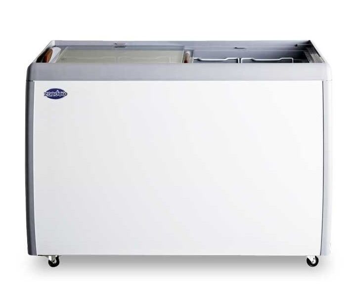 Zanduco 50 Ice Cream Freezer With Flat Glass Top 13.1 cu ft - USA