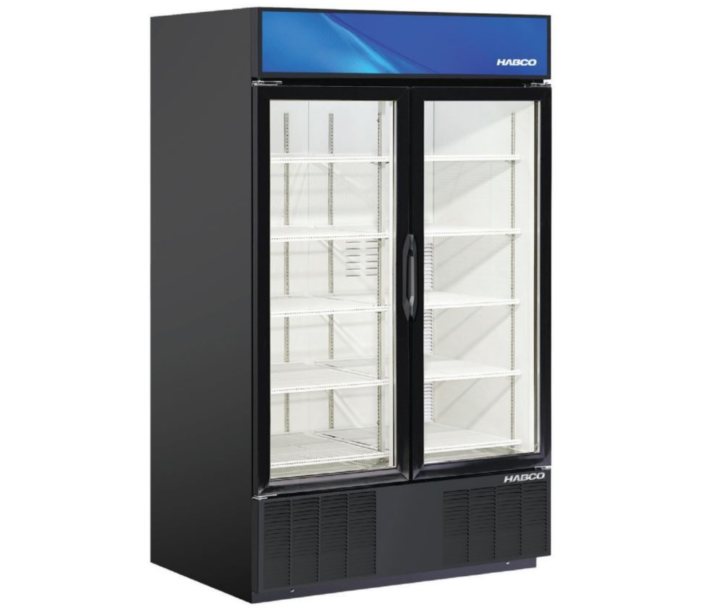 HABCO SF46HCBXM 47.5" Two Glass Swing Door Merchandiser Freezer - 115V, 1HP - CA