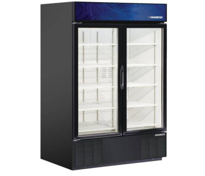 HABCO ESM49HCTD 54" Double Swing Glass Door Cold Space Merchandiser 49 Cu.Ft. - 115V, 0.25HP - CA