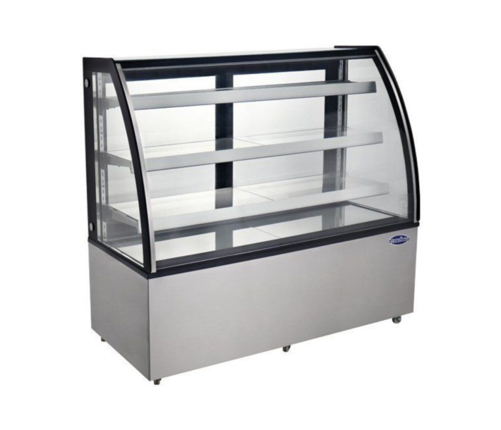 Zanduco 72" Curved Glass Refrigerated Floor Display Case with 650L Capacity - 110V, 630W - USA