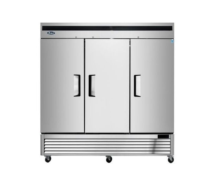 Atosa MBF8508GR 82" Bottom Mount Solid Three Door Reach In Refrigerator - CA