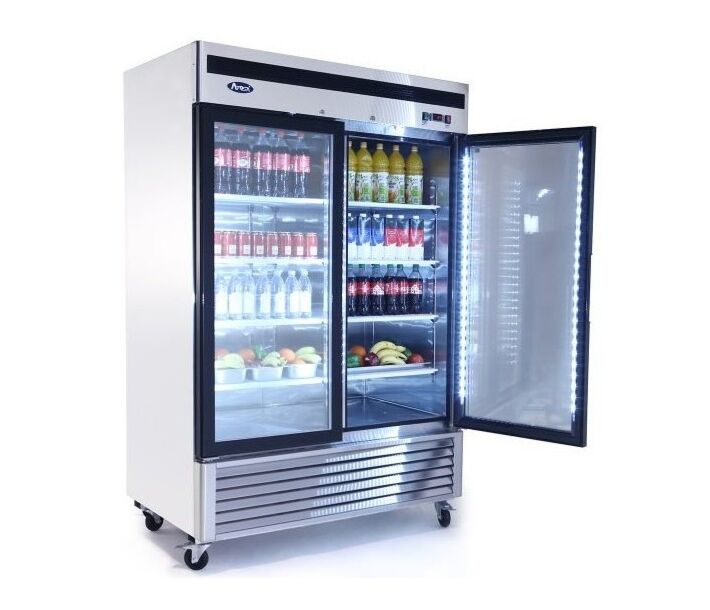 Atosa MCF8707GR 54" Bottom Mount Two Glass Door Reach In Merchandiser Refrigerator - CA