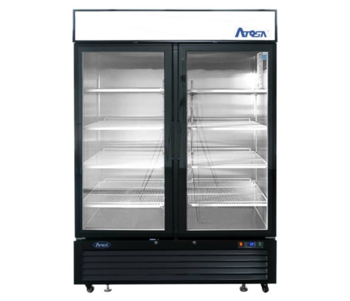 Atosa MCF8721ES 54" Bottom Mount Two Glass Door Reach In Merchandiser Freezer - CA