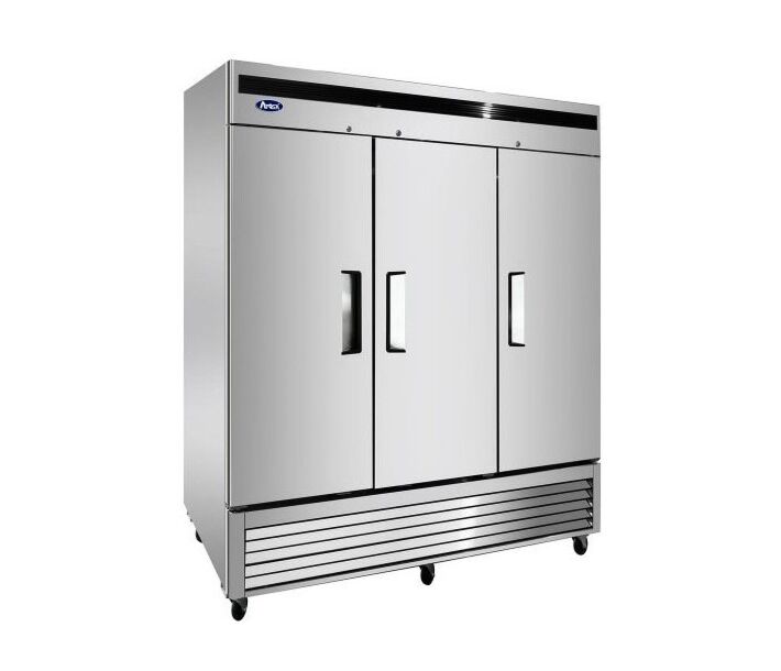 Atosa MBF8504GR 82" Bottom Mount Solid Three Door Reach-In Freezer - CA