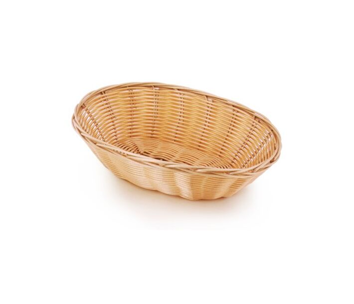 Omcan 9.5" x 6.25" x 2.75" Natural Oval Woven Basket - CA