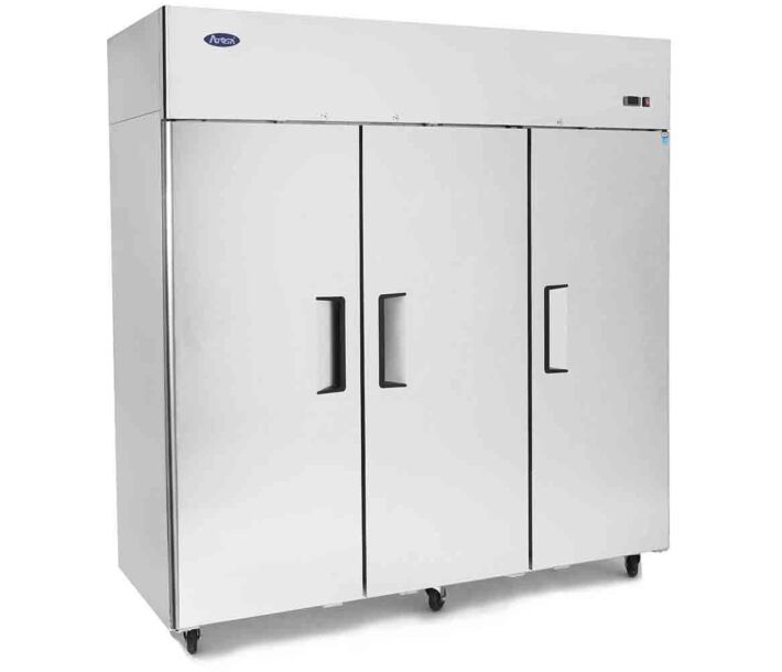 Atosa MBF8003GR Top Mount Solid Three Door Reach-In Freezer - CA