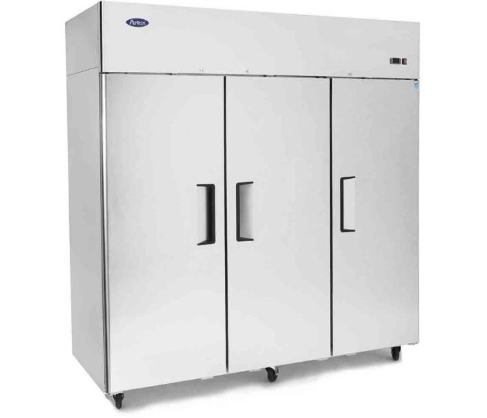 Atosa MBF8006GR Top Mount Solid Three Door Reach-In Refrigerator - CA