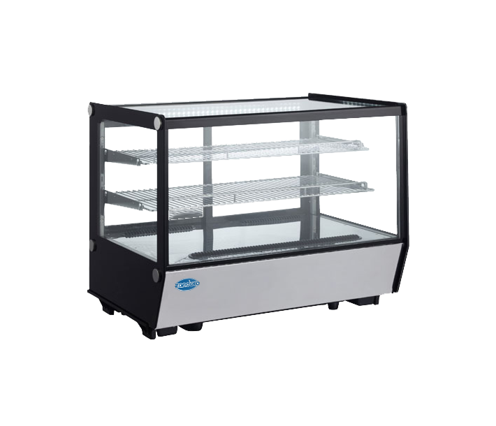 Zanduco 35" Square Glass Refrigerated Countertop Bakery Display Case with 160L Capacity - 110V, 300W - CA