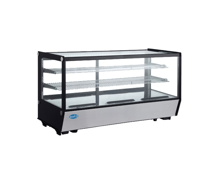 Zanduco 48" Square Glass Countertop Refrigerated Bakery Display Case with 202L Capacity - 110V, 300W - CA