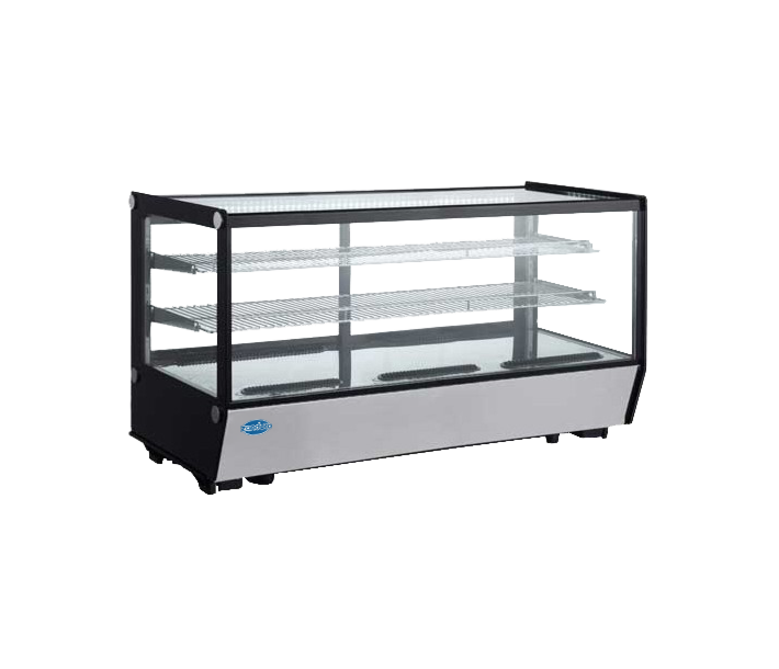 Zanduco 60" Square Glass Countertop Refrigerated Bakery Display Case with 252L Capacity - 110V, 460W - CA