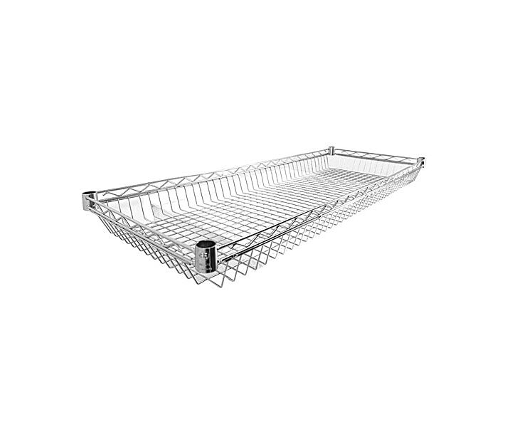 Zanduco 18" x 48" Commercial Chrome Wire Basket Shelf - NSF - CA
