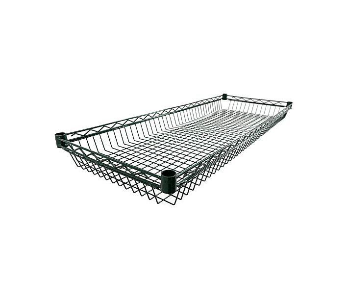 Zanduco 18" x 48" Commercial Dark Green Epoxy Wire Basket Shelf - NSF - CA