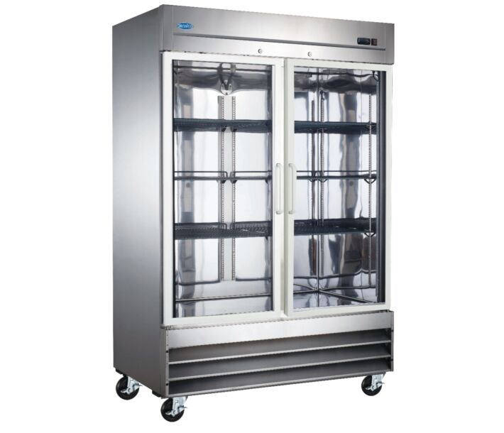 Zanduco 54" Two Swing Glass Door Stainless Steel Reach-In Refrigerator with 1330L Capacity - 115V, 1/3 HP - USA