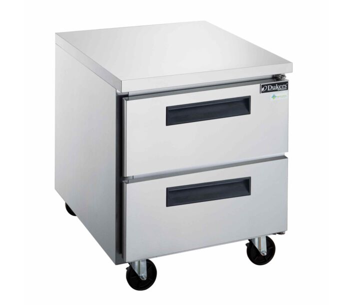 Dukers DUC29R-D2 29" Stainless Steel Commercial Undercounter Refrigerator with Two Drawers, 6.99 cu. ft. - USA