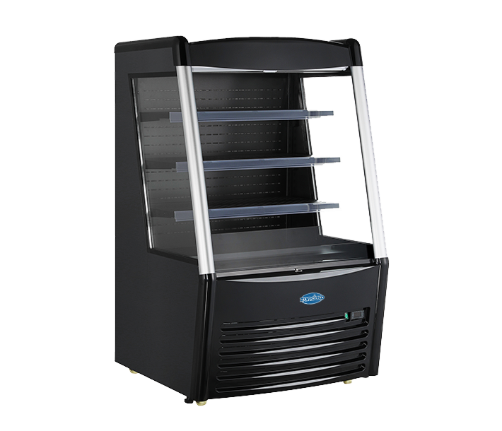 Zanduco 36" Open Refrigerated Self-Serve Display Case with 390L Capacity - Black - CA