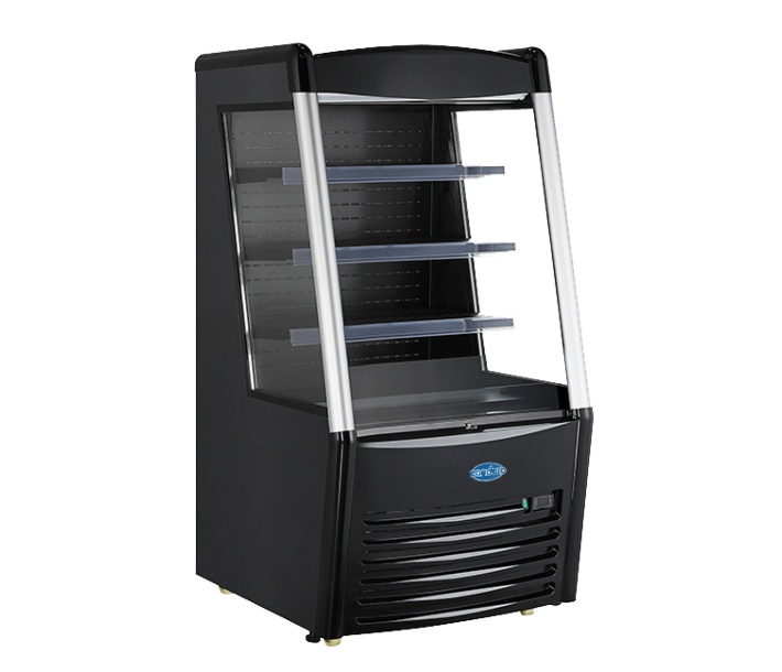 Zanduco 28" Open Refrigerated Self-Serve Display Case with 260L Capacity - Black - USA