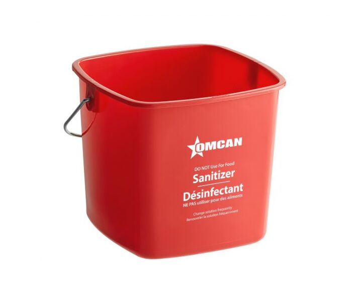 Omcan 6 qt Cleaning and Sanitizing Pail - Red - USA