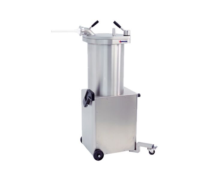 Trento Talsa Stainless Steel Hydraulic Piston Sausage Stuffer - 65 Lb Capacity With 2 Swivel Casters - USA