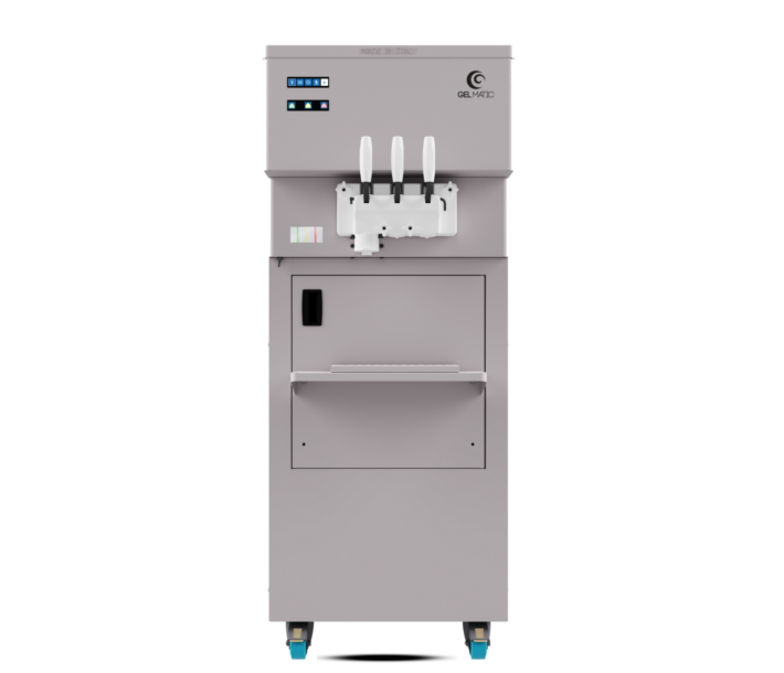 Gelmatic Double and Twist Flavors Floor Pump Fed Soft Serve Machine - 50 kg/hr Production Capacity - CA