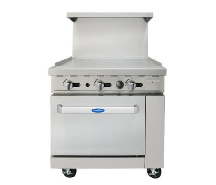Atosa AGR-36G-NG 36'' Wide Griddle 75,000 BTU with (1) 26" 1/2 wide Oven 27,000 BTU - Natural Gas - CA