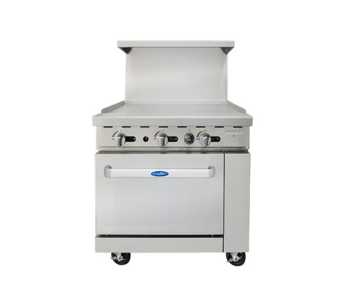 Atosa AGR-36G-NG 36'' Wide Griddle 75,000 BTU with (1) 26" 1/2 wide Oven 27,000 BTU - Natural Gas - CA