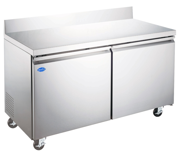 Zanduco 60" Two Door Worktop Freezer with Backsplash with 425L Capacity - 345W, 115V - CA