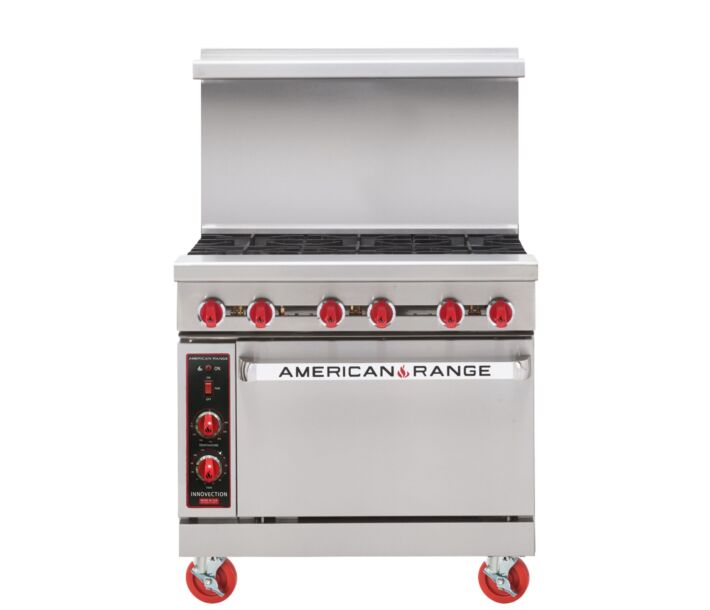 American Range AR-6 36" Heavy Duty Range 6 Burner Stove Top and Standard Oven Liquid Propane - 227,000 BTU - USA