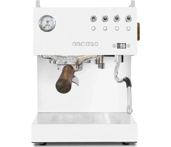 Ascaso DU.110 Duo PID PF White/Wood Espresso Machine-120V, 15AMP - CA