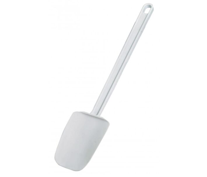 Omcan White Rubber Spoonula/Scraper with Plastic Handle - CA