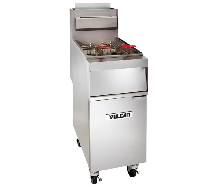 Vulcan 1GR35M 15.5" Freestanding Floor Fryer with 35-40 lb Capacity and 90,000 BTU - Natrual Gas/Liquid Propane - CA