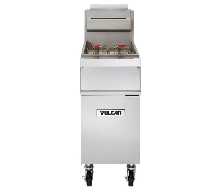 Vulcan 1GR45M Freestanding Floor Fryer 45-50 lb Capacity Natural Gas/ Liquid propane - 120,000 BTU - CA