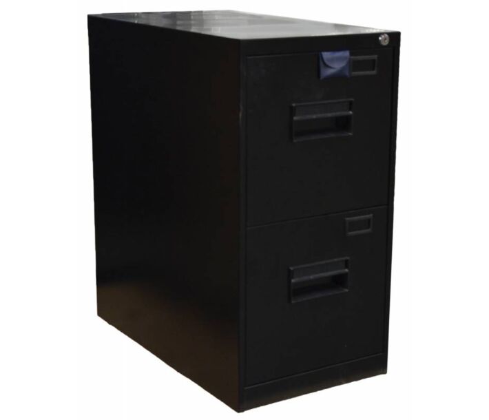 Omcan Black Legal Vertical File Cabinet with Two Drawers