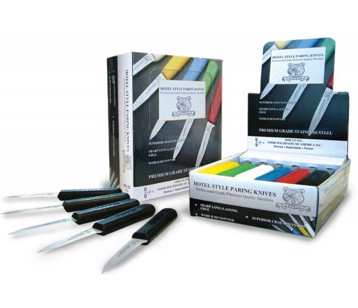 Omcan Hotel Paring Knife Set - All Black - USA