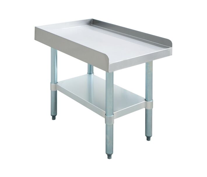 Zanduco 30″ x 18″ Stainless Steel Equipment Stand with Galvanized Undershelf and Legs - CA