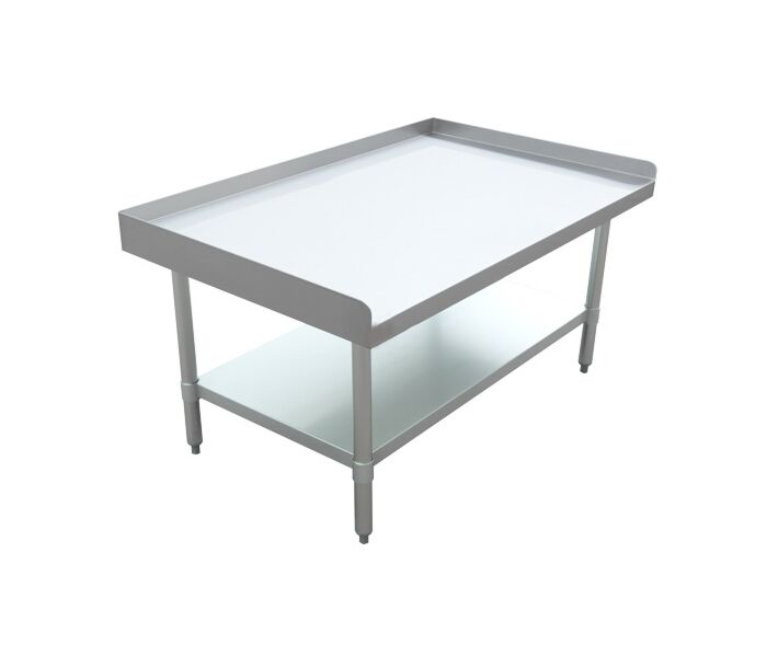 Zanduco 30″ x 48″ Stainless Steel Equipment Stand with Galvanized Undershelf and Legs - CA