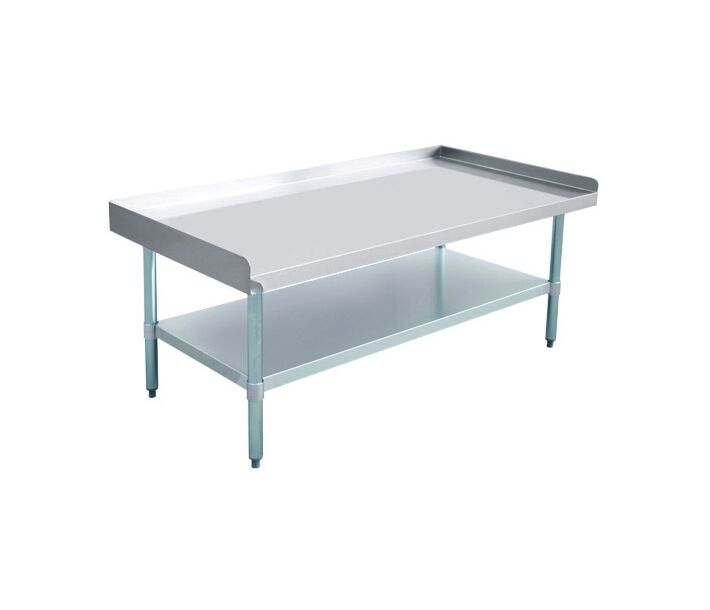 Zanduco 30″ x 60″ Stainless Steel Equipment Stand with Galvanized Undershelf and Legs - CA