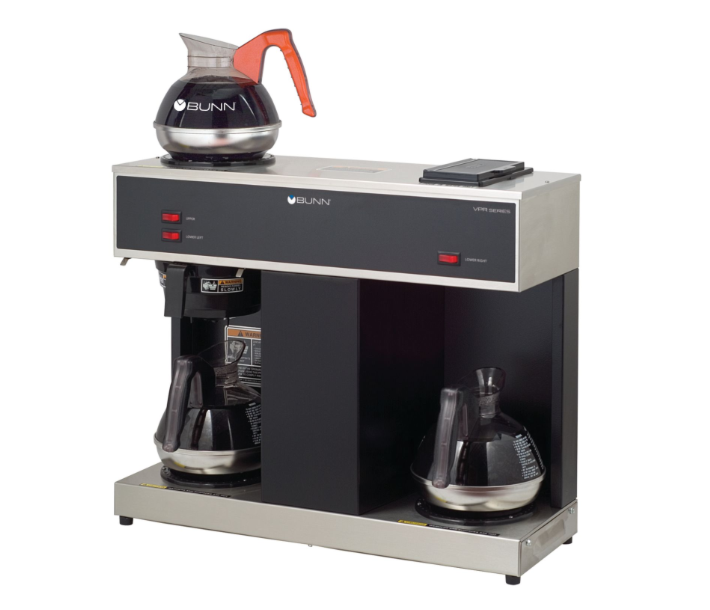 Bunn VPS Black Coffee Brewer with Upper and 2 Lower Warmer - 120V - CA