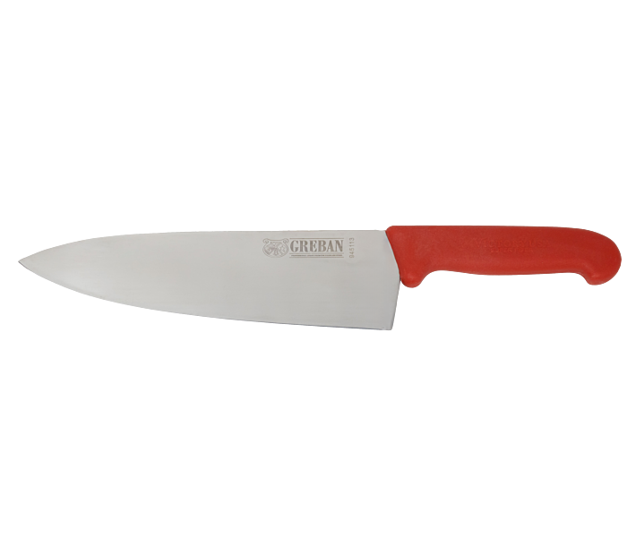 Omcan 10" Medium Cook Knife with Red Super Fiber Handle - CA