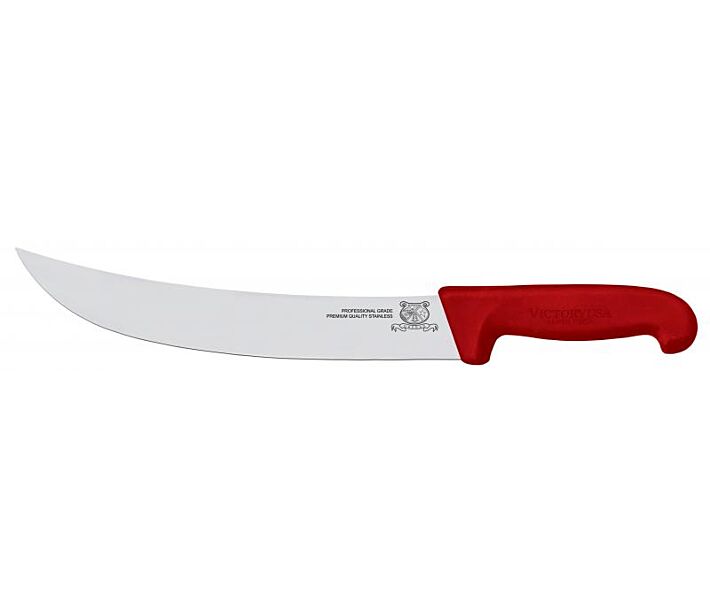 Omcan 10" Steak Knife with Red Super Fiber Handle - USA