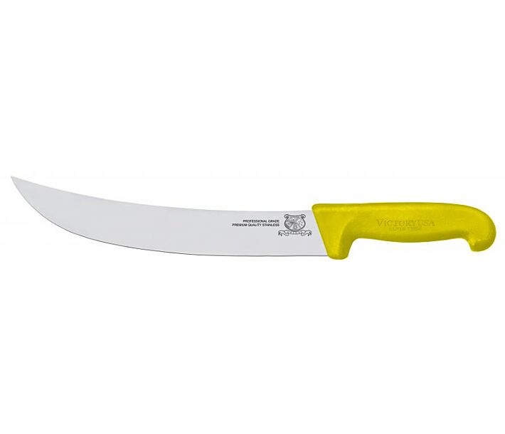 Omcan 12" Steak Knife with Yellow Super Fiber Handle - USA