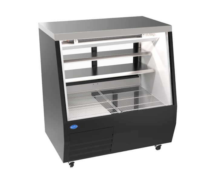 Zanduco 50" Black Square Glass Refrigerated Double-Duty Deli Case - 115V, 518W - USA