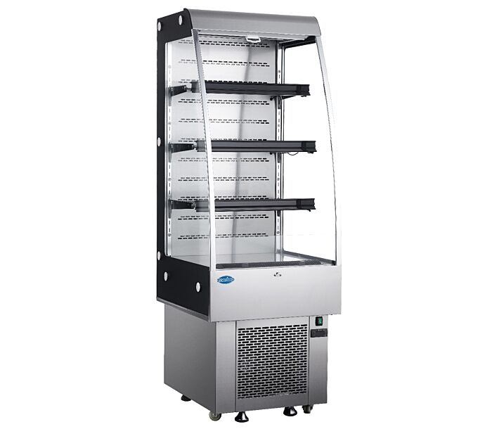 Zanduco 24" Grab-and-Go Open Silver Refrigerated Floor Self-Serve Display Case with 252L Capacity - 110V, 138W - CA