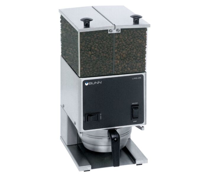 Bunn LPG2E Stainless Steel Low-Profile Portion Control Coffee Grinder with 2 Hoppers - 26800.6000 - USA