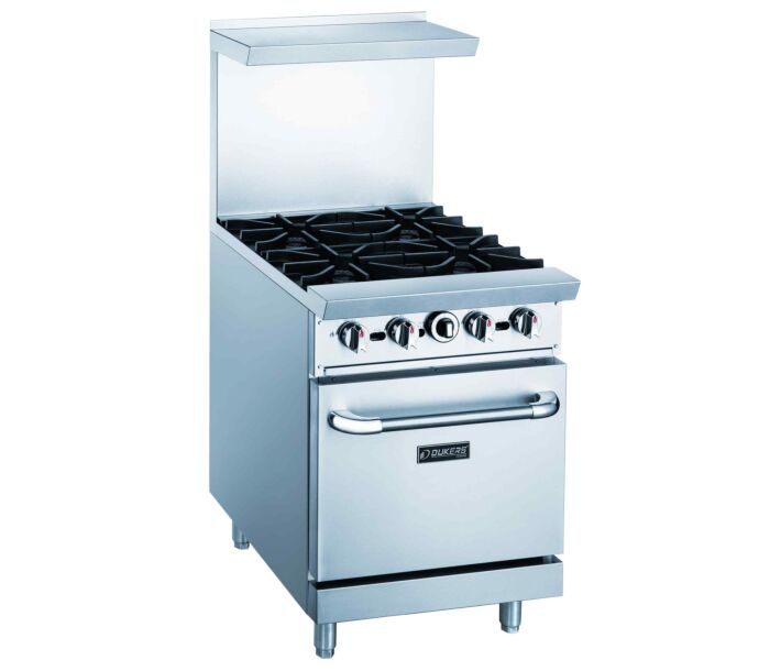 Dukers DCR24-4B 24" Commercial Gas Range with 4 Burners and Oven - USA